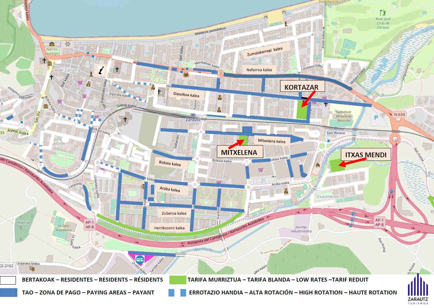 mapa parking OTA